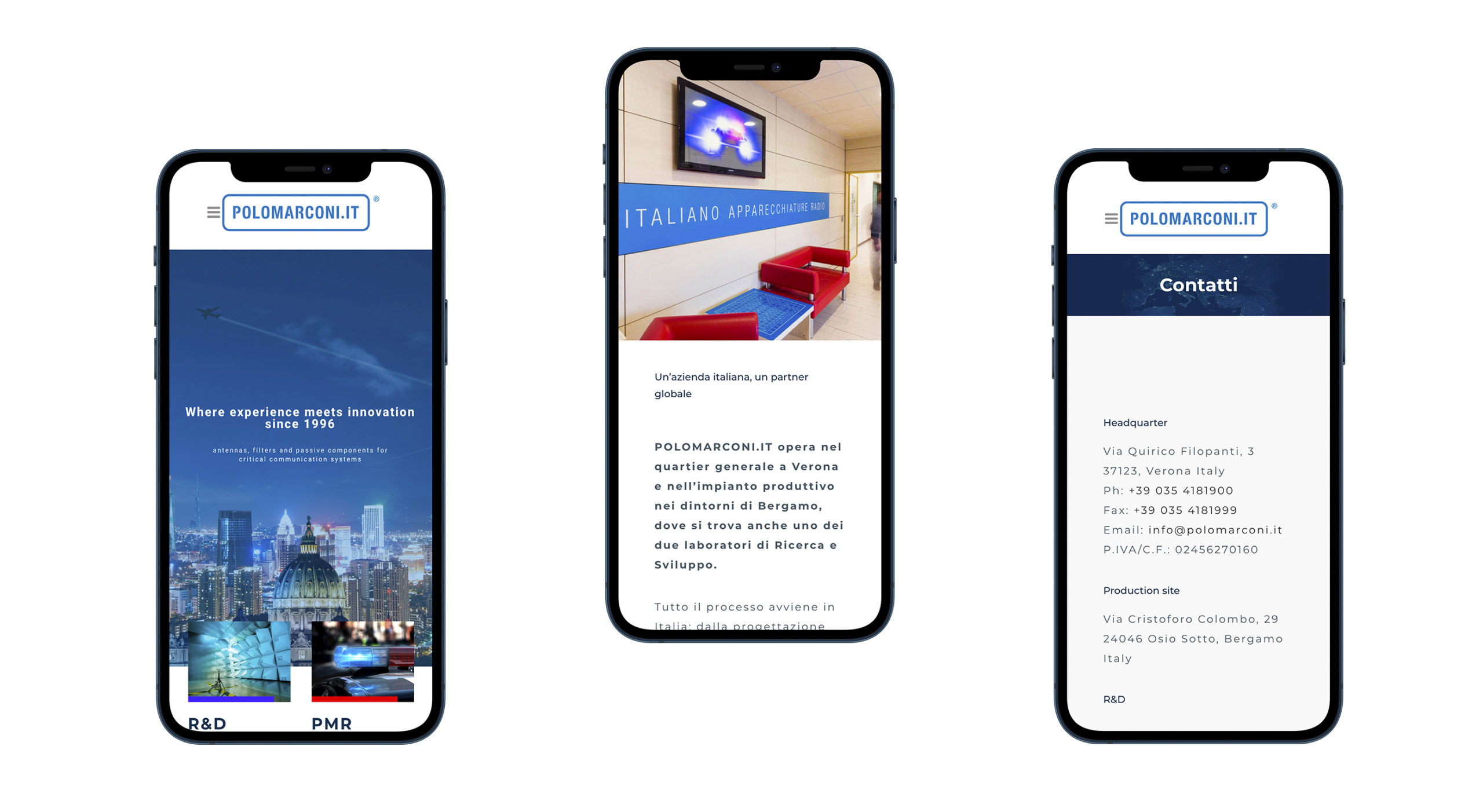 Mockup mobile sito POLOMARCONI.IT
